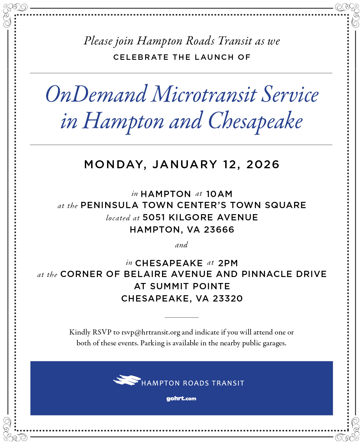 Invitation to HRT Launch